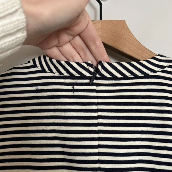 Madewell Navy and White Striped Afternoon Dress Fit and Flare Size Medium - Picture 8 of 9